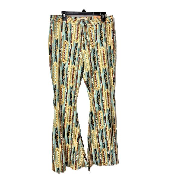 ROCK&ROLL DENIM Bargain Button Bell High Rise‎ Extra Stretch Pants Size 33x32 - Picture 5 of 12